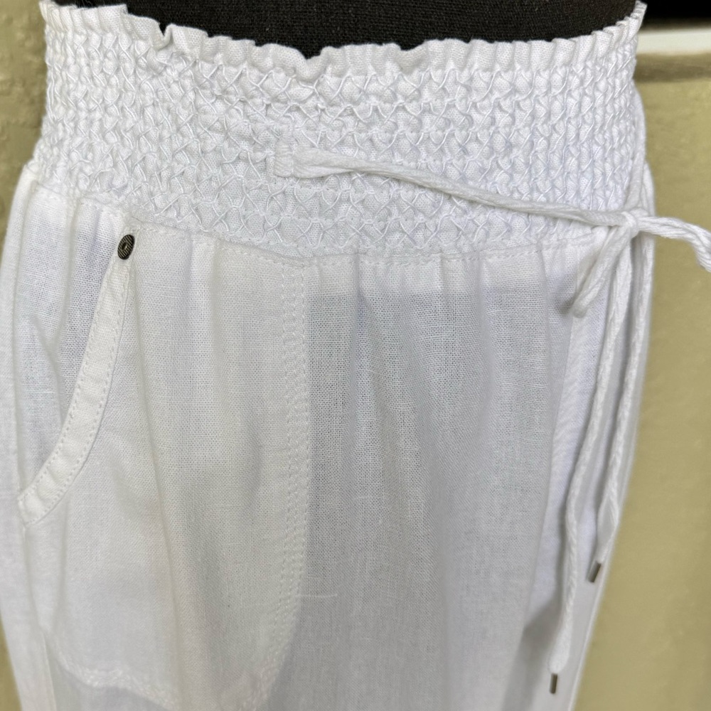 Cavallini  Linen Pants High Waisted Straight Leg Drawstring Pants with Pockets - Picture 5 of 7